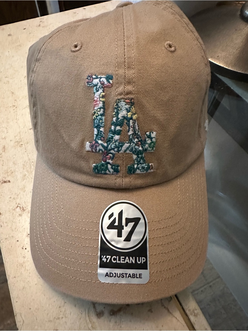 '47 Tan LA Floral Logo Baseball Cap